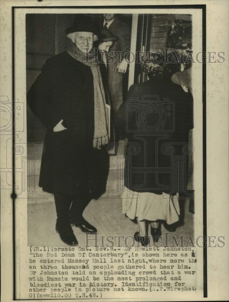 1948, Dr. Herbert Johnston, &quot;The Red Dean of Canterbury&quot; in Tornoto - Historic Images