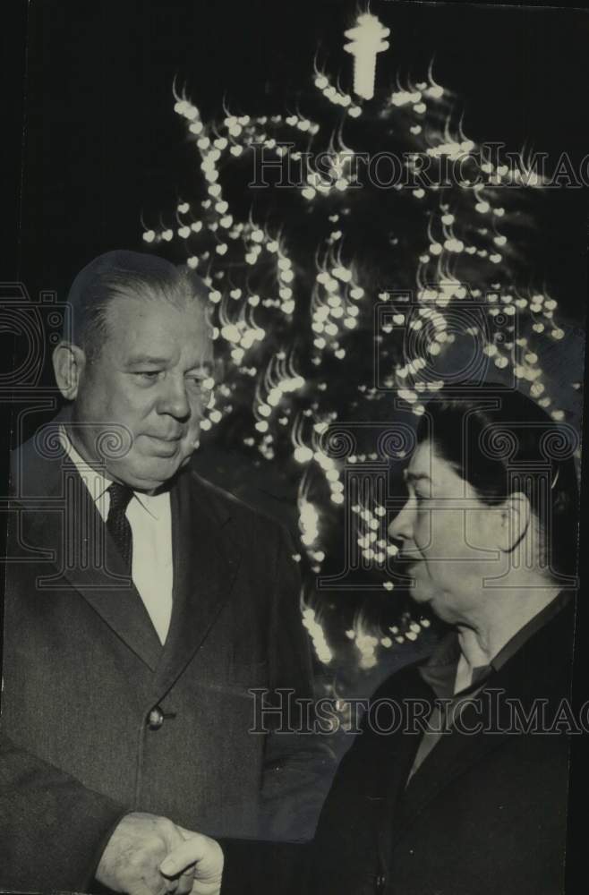 1965 W. Cooper Green and Mrs. Horace Hammond at Christmas Tree - Historic Images