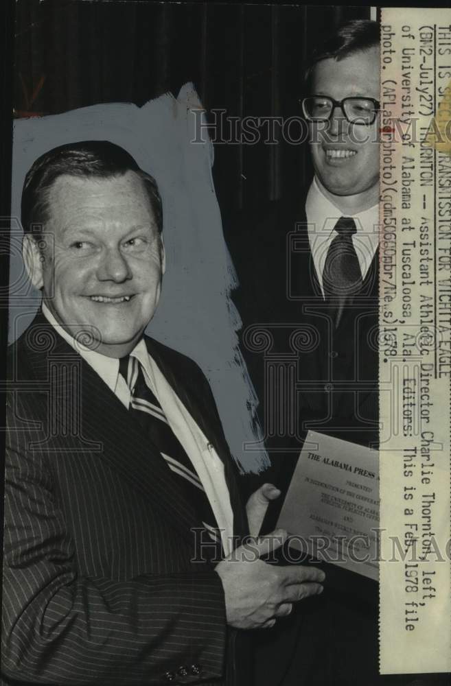 1978 Press Photo University of Alabama Athletics Charles Thornton, Steve Bradley - Historic Images