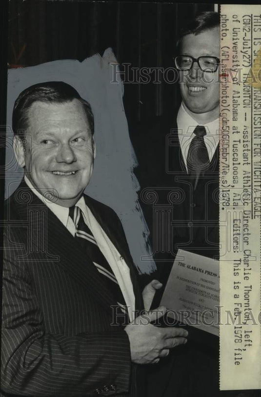 1978 Press Photo University of Alabama Athletics Charles Thornton, Steve Bradley - Historic Images