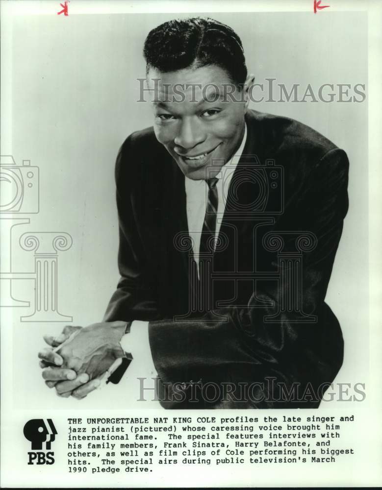 1990 Press Photo Nat King Cole, Singer and Jazz Pianist - abna44974 - Historic Images