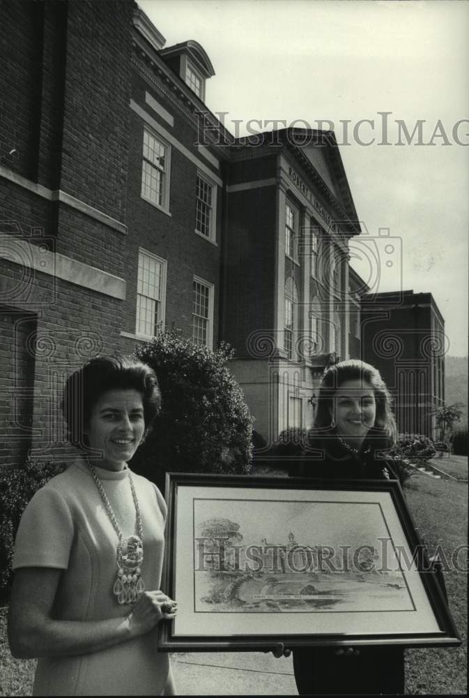 1972, Mrs. Samuel Boykin, Mrs. Robert Shook Holding Portrait - Historic Images