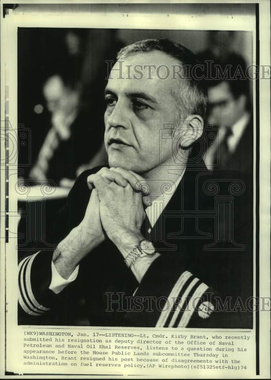 1974, Lt. Cmdr. Kirby Brant at hearing, Washington, DC - abna45118 - Historic Images