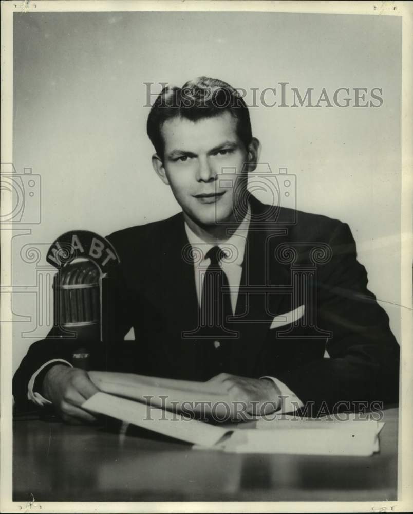 1958, Sterling Brewer, WABT radio announcer, Birmingham, Alabama - Historic Images