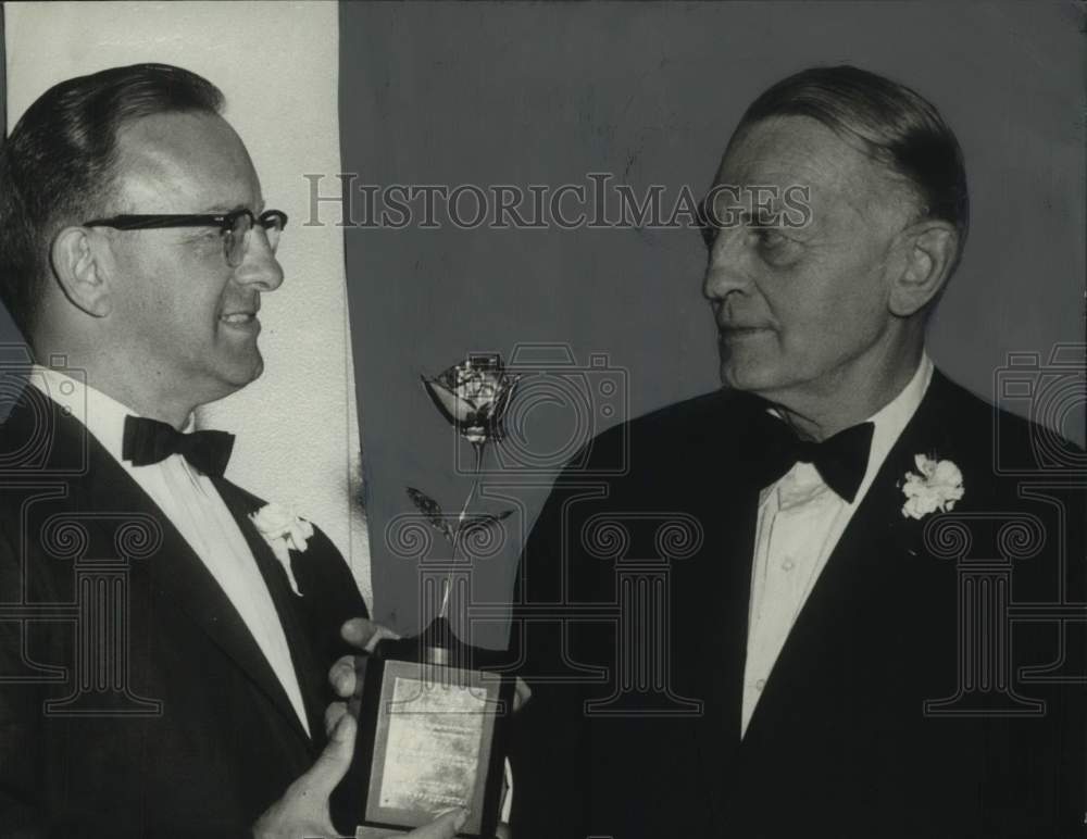 1966, Ian Stuart Receives Golden Rose Award from John Bodette - Historic Images
