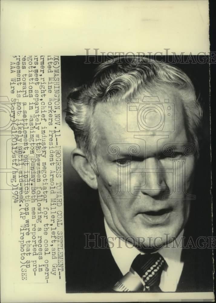 1974, United Mine Workers President Arnold Miller - abna45366 - Historic Images