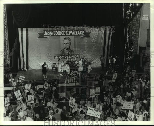 1999 Press Photo Overhead view of George Wallace campaign for governor - Historic Images