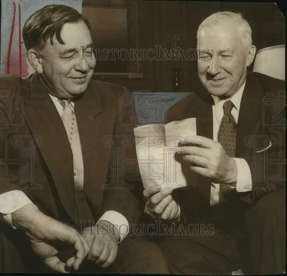 1954 Dr. Louis Bauer, Dr. Tom Spies at Medical Association Meeting - Historic Images