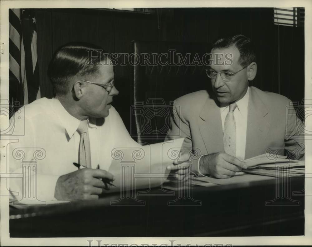 1954, Politician William C. Brannon talks with Other Man - abna45707 - Historic Images