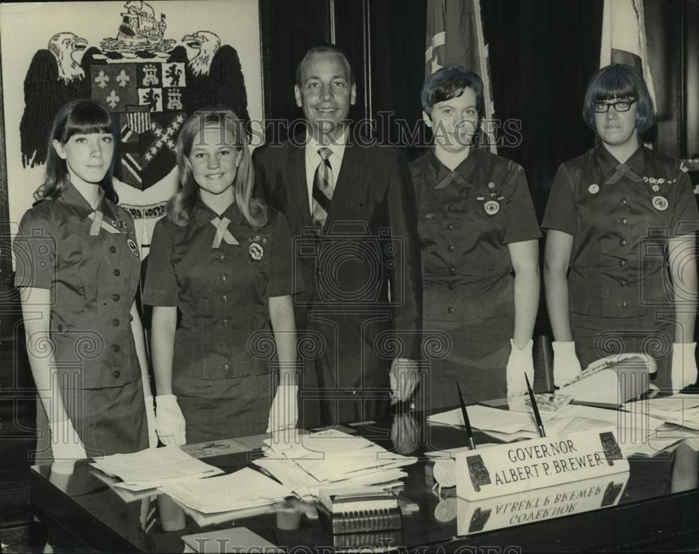 1969, Girl Scouts with Alabama Governor Albert Brewer - abna45733 - Historic Images