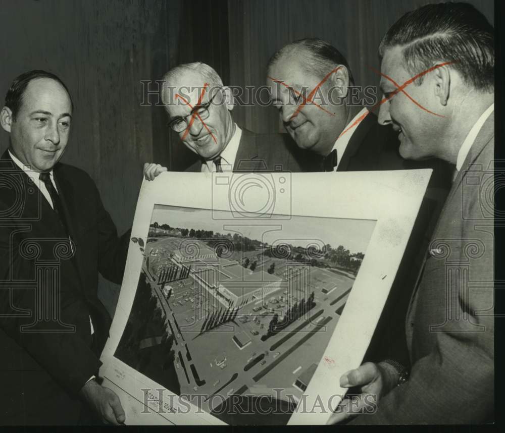 1966, Officials Plan Design for Shopping Center in Fairfield, Alabama - Historic Images