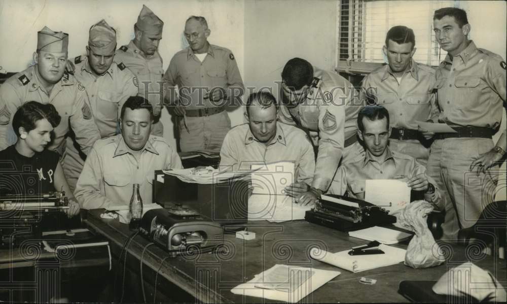 1954, National Guard Investigators Make Daily Report at Phenix City - Historic Images