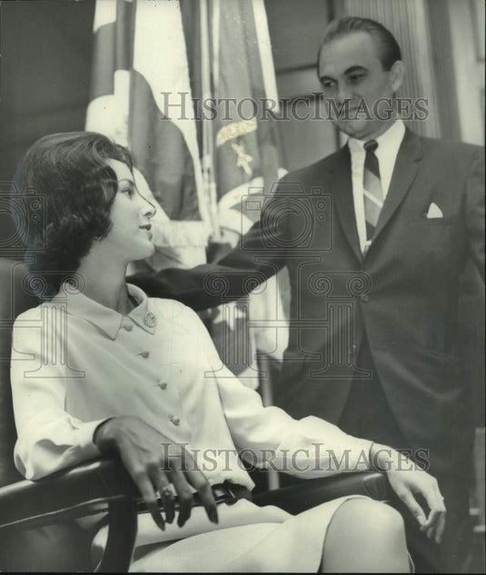 1966 1966 "Miss Alabama" Angi Grooms Sits in the Governor's Chair - Historic Images