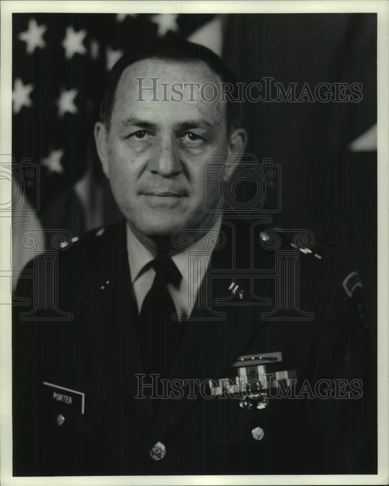 1987 Press Photo Major General A. Winston Porter Jr., New South Federal Savings - Historic Images