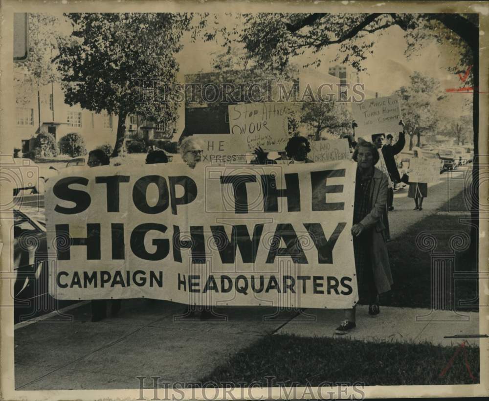 1974, Protesters March on Birmingham City Hall Re Highway Extension - Historic Images