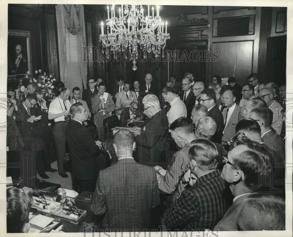 1965 Newsmen Interview Governor George C. Wallace at Capitol - Historic Images