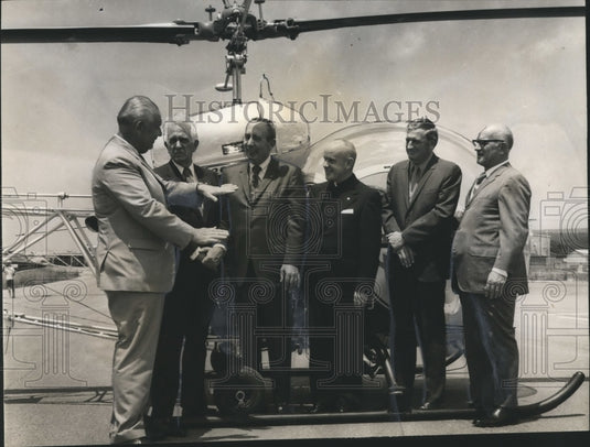 1971 Officials at New Police Helicopter School, Huntsville, Alabama - Historic Images