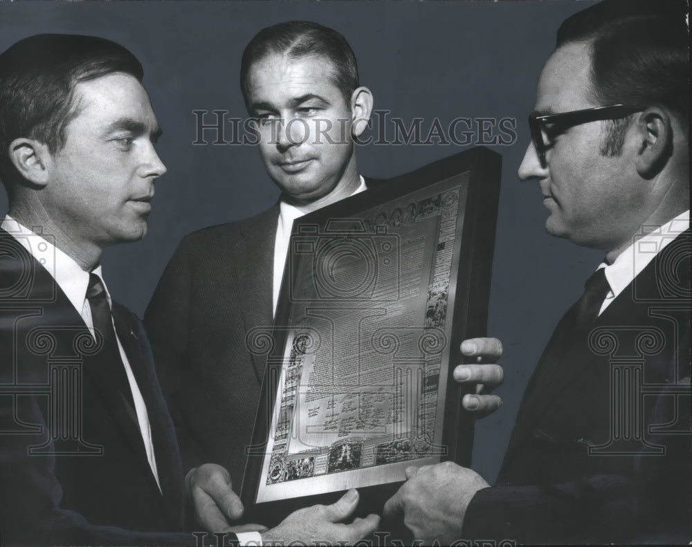 1969, Fairfield High School - Don Byrd, Principal, Receives Plaque - Historic Images