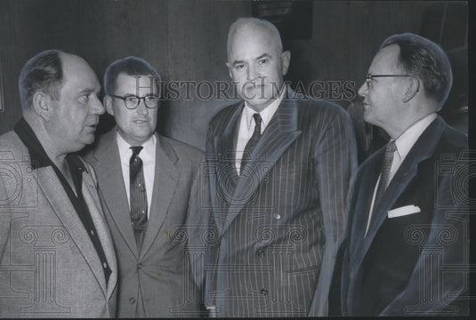 1957 Press Photo W.M. Beck, Fred Taylor, and Rotary Club Members, Alabama - Historic Images