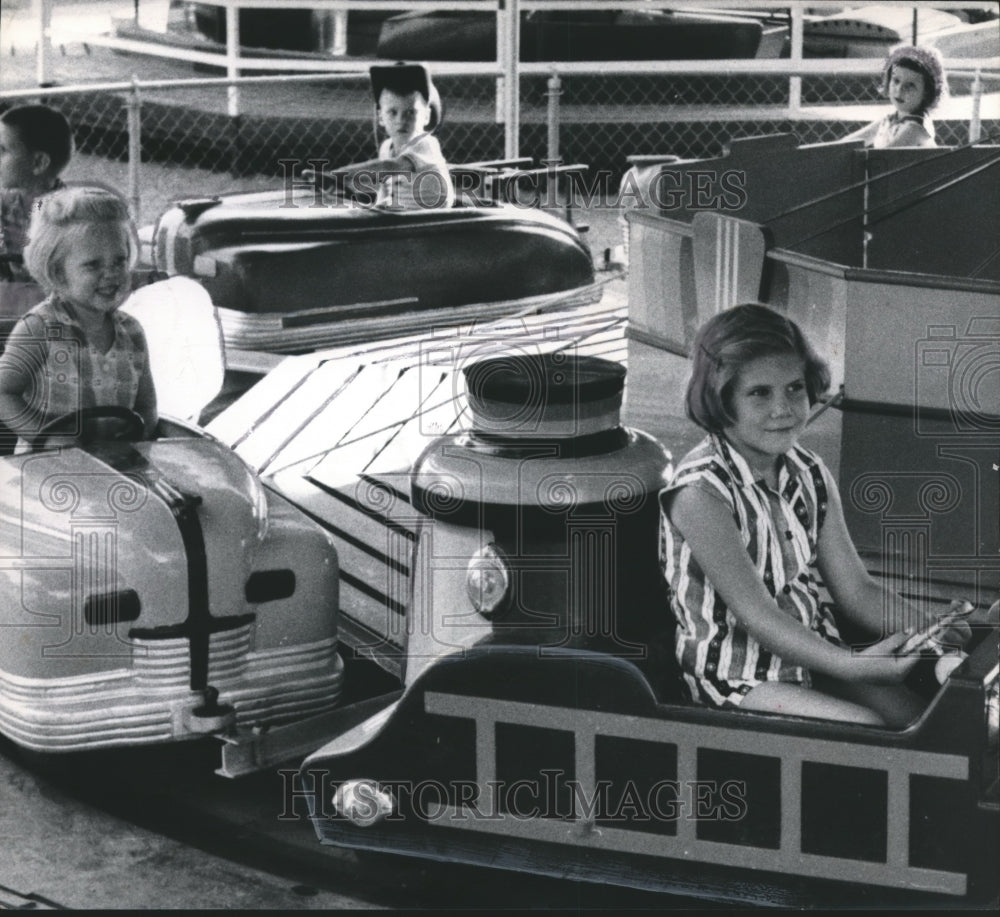 1960, Children on Auto Ride at Kiddieland in Birmingham, Alabama Park - Historic Images