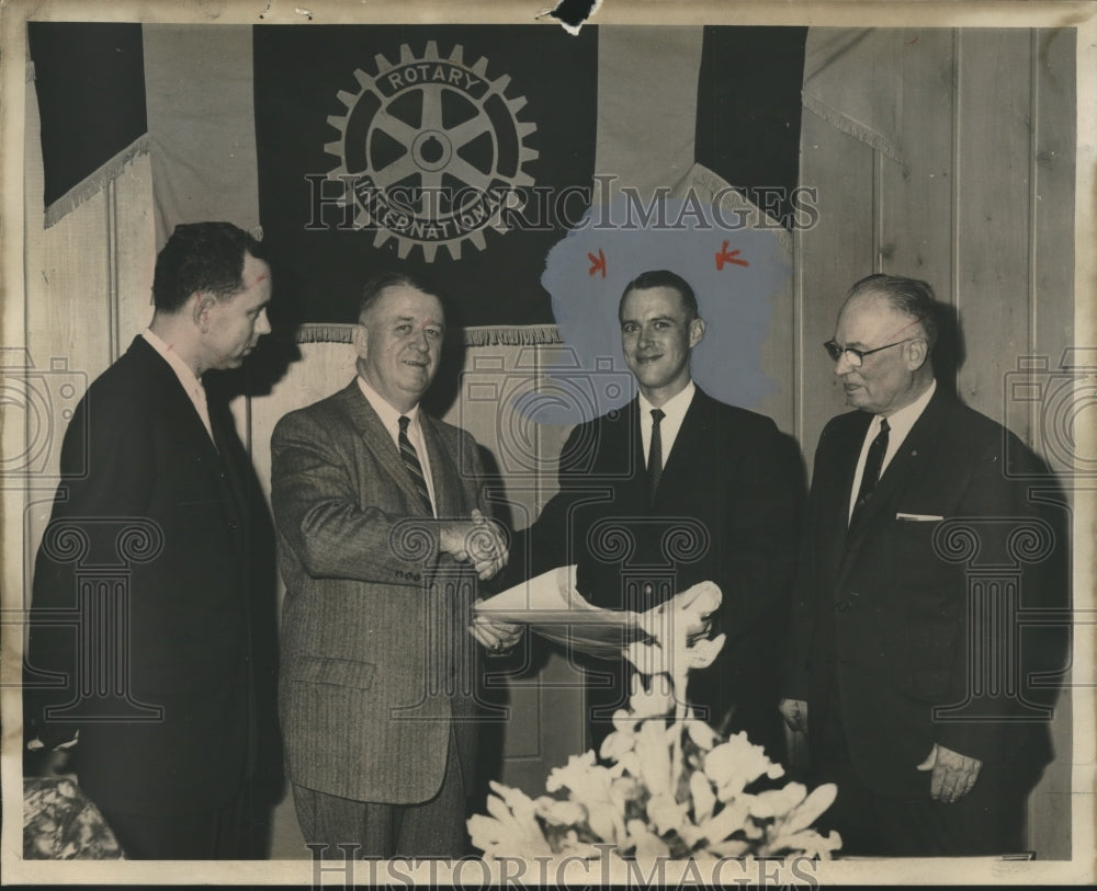 1961, Jerry Cornelius, Rotary Club Prexy and unknown others, Oneonta - Historic Images