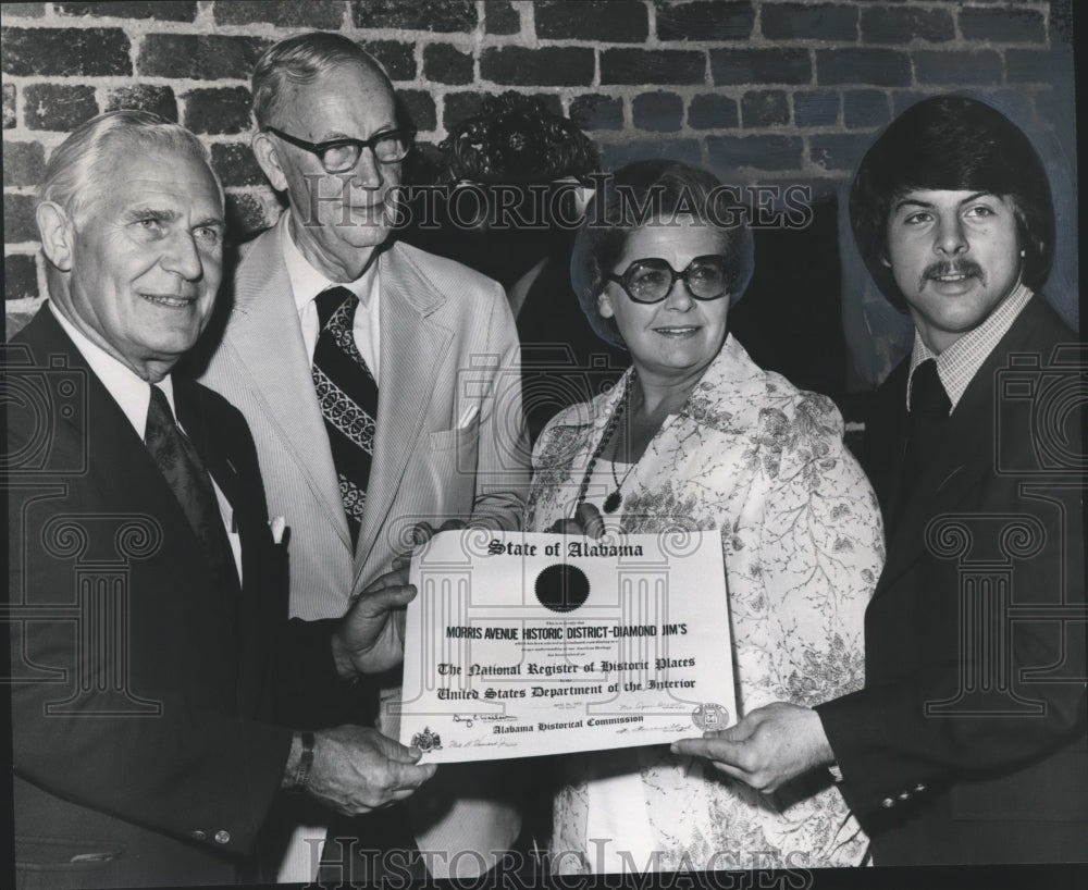 1975 Diamond Jim's receives first historic district certificate - Historic Images