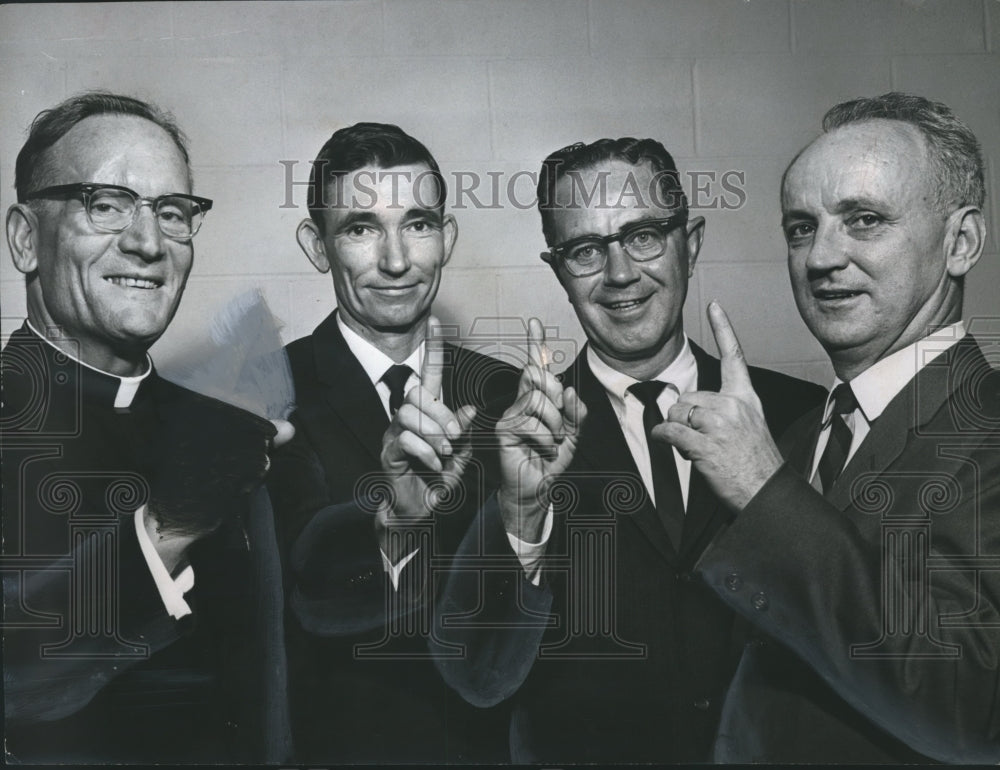 1966, Catholic Clergymen including Reverend Herman C. Cazalas, Others - Historic Images