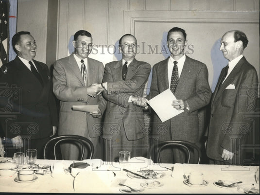 1954, Judge Coley congratulates "Men of the Year" in Alabama - Historic Images