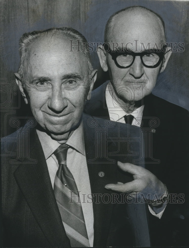 1970, Masons Cecil Z. Davis and W. F. Ests with Tribute on Lapel - Historic Images