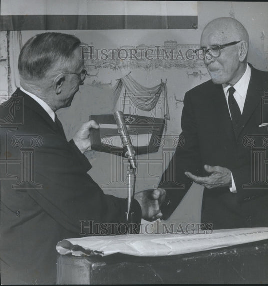1961, Donald Comer, Textile Executive with Doctor I. F. Simmons - Historic Images