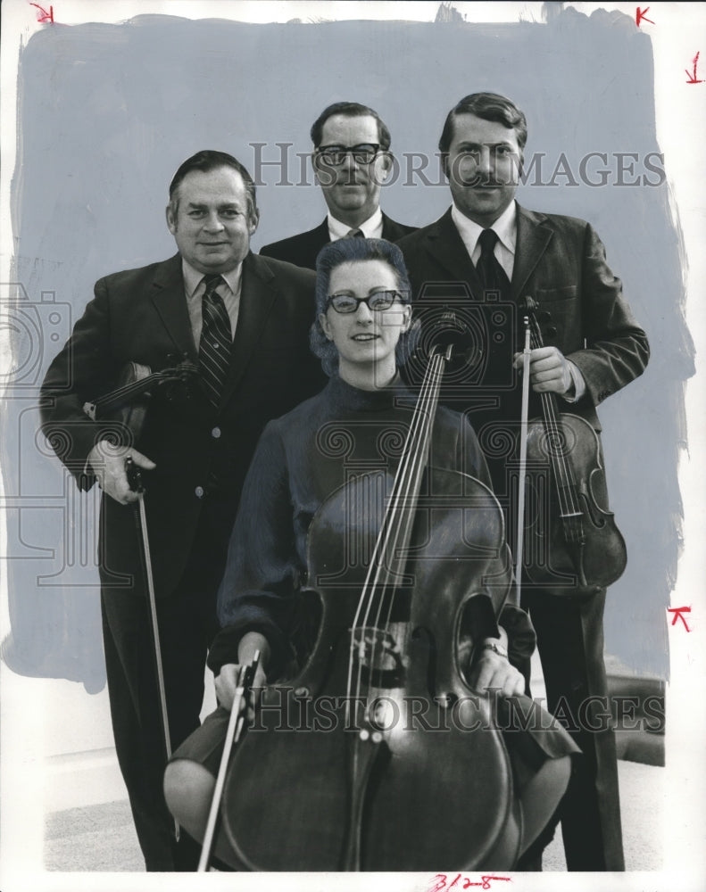 1971, Birmingham, Alabama Stirng Quartet, Musicians with Instruments - Historic Images