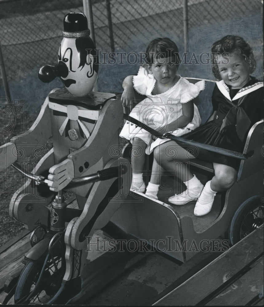 1961 Press Photo Birmingham, Alabama Parks: Fair, Kiddieland, Children on Ride - Historic Images