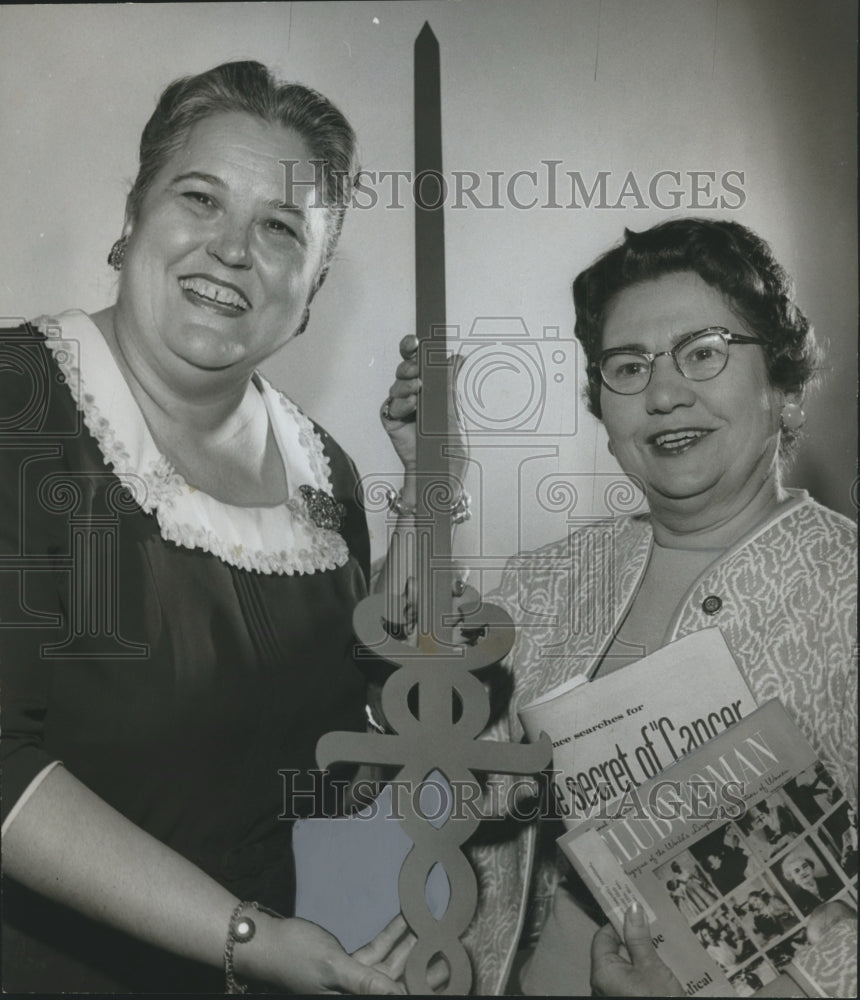 1961 Press Photo Mrs. Jack Campbell, Mrs. E. Henry Vance declare war on Cancer-Historic Images