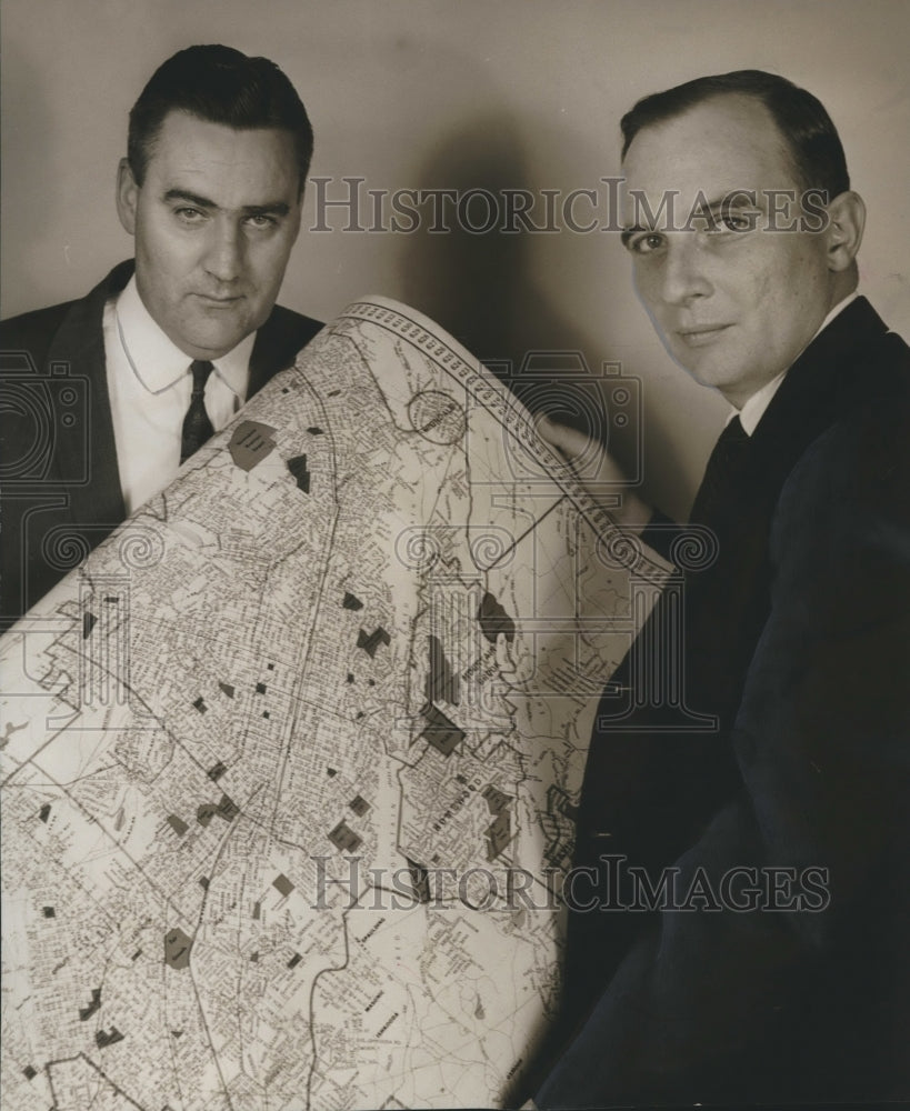 1961, Wallace Boothby Jr. and William T. Bishop of Mortgage Bankers - Historic Images