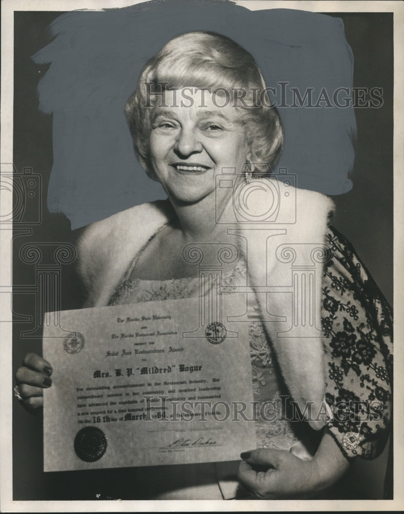 1964, Mrs. B. P. Bogue, Restaurant Owner - abno01231 - Historic Images