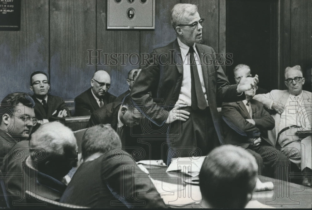 1961, Larry Dumas asks for sick-poor care at delegation hearing - Historic Images