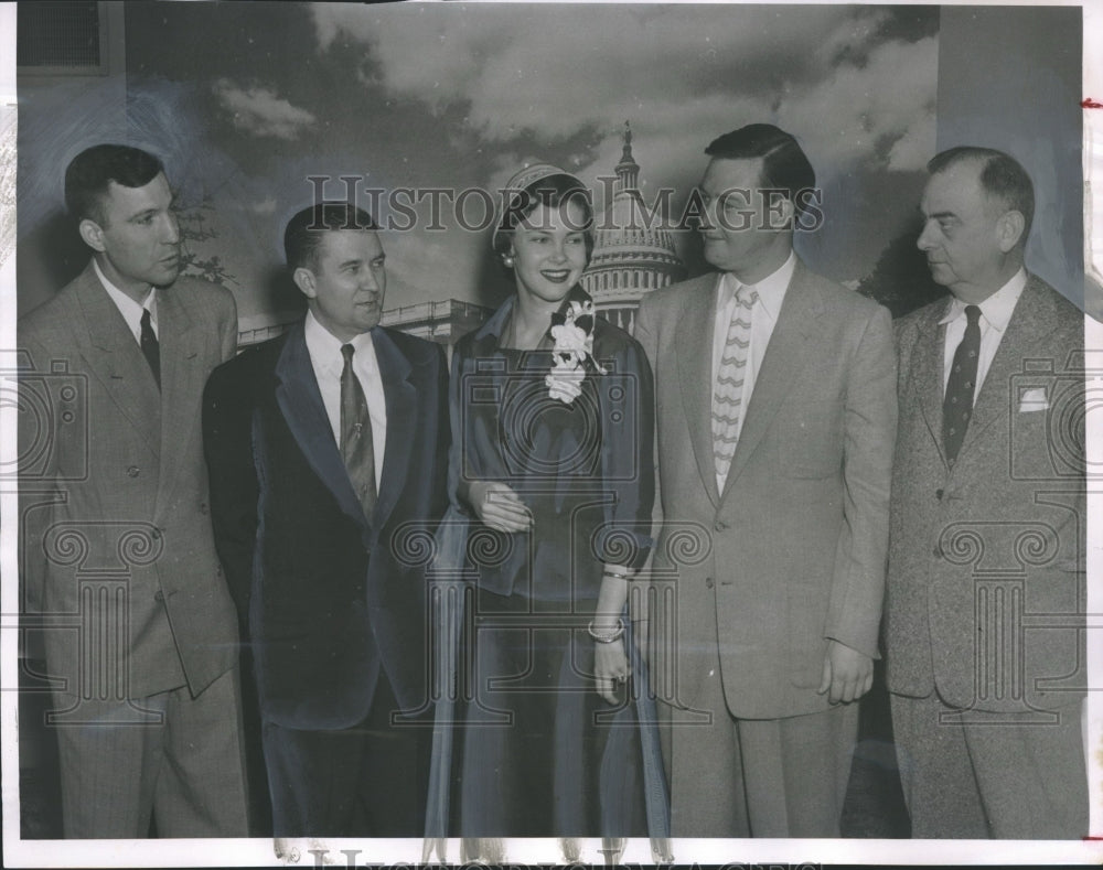 1953, Alice Corr, National Maid of Cotton with Alabama congressmen - Historic Images