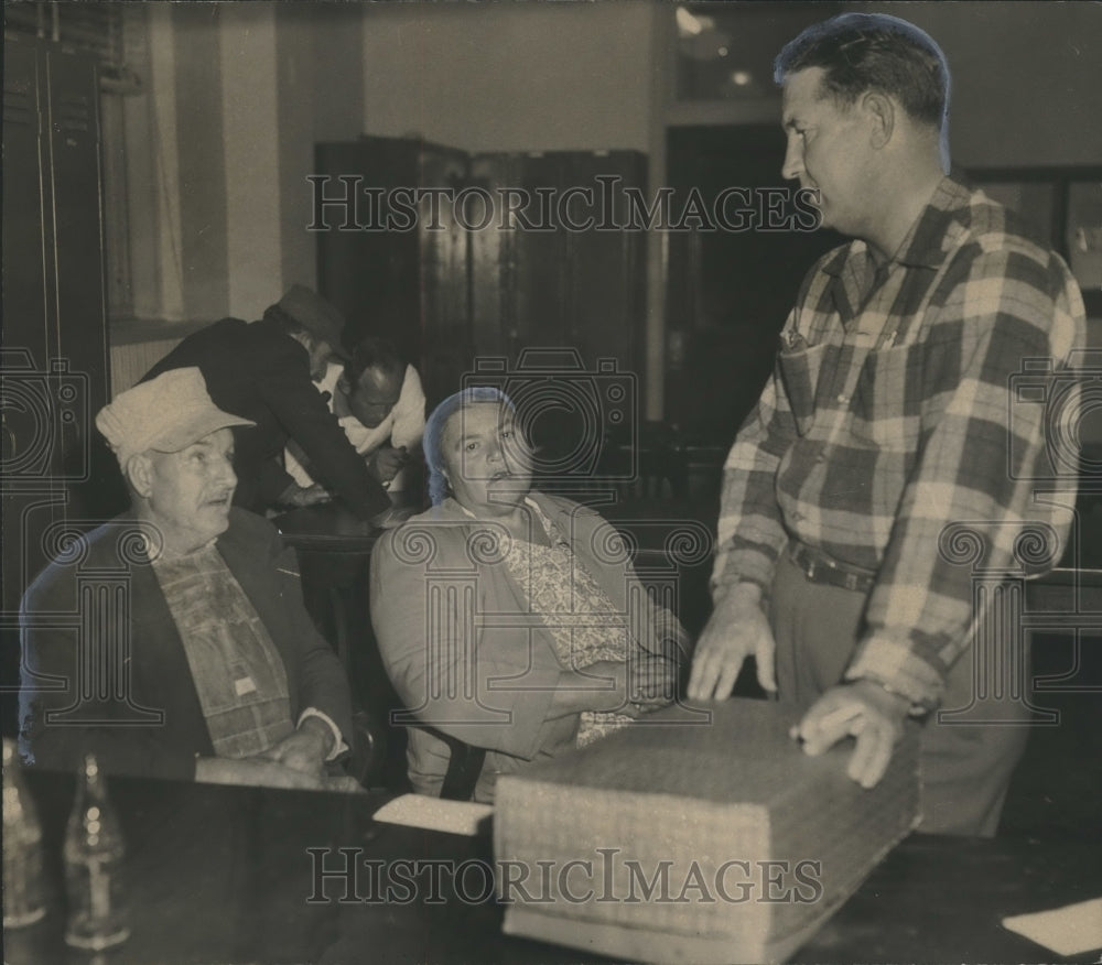 1959, Couple with Missing Sons Talk with Deputy Coroner Tom Ellison - Historic Images