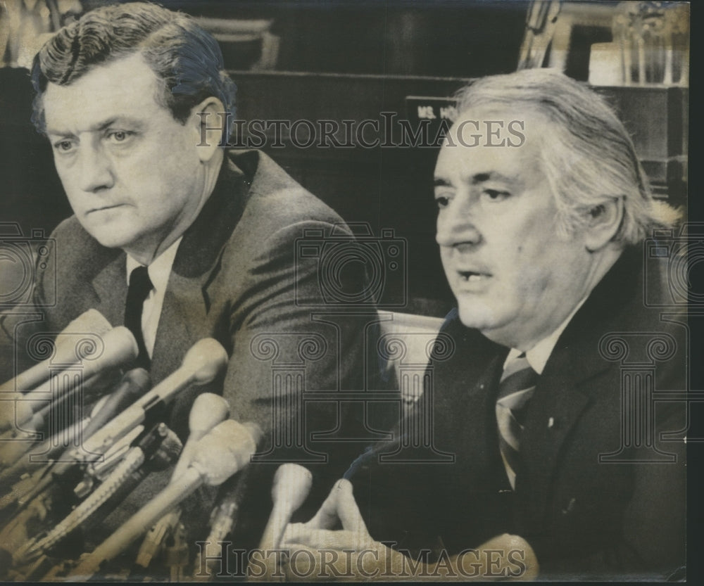 1973 Press Photo John Doar, with Peter W. Rodino will head impeachment probe, - Historic Images