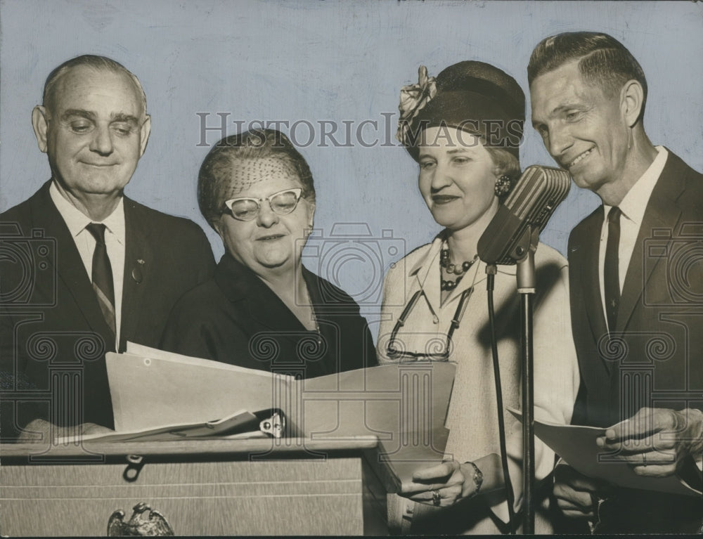 1965, Philip Hamm addresses educators at Chamber of Commerce, Alabama - Historic Images