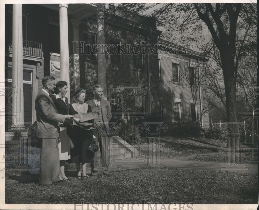 1956, Judge Talbot Ellis of Birmingham in front of building - Historic Images