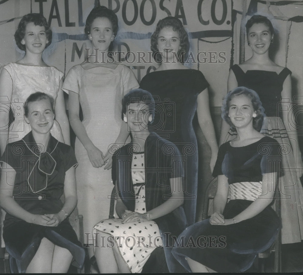 1957, Tallapoosa Main of Cotton contestants, winners, Alabama - Historic Images