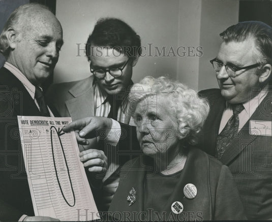 1972, Mrs. S. E. Burnett, Women's Democrat Club with Others at Event - Historic Images