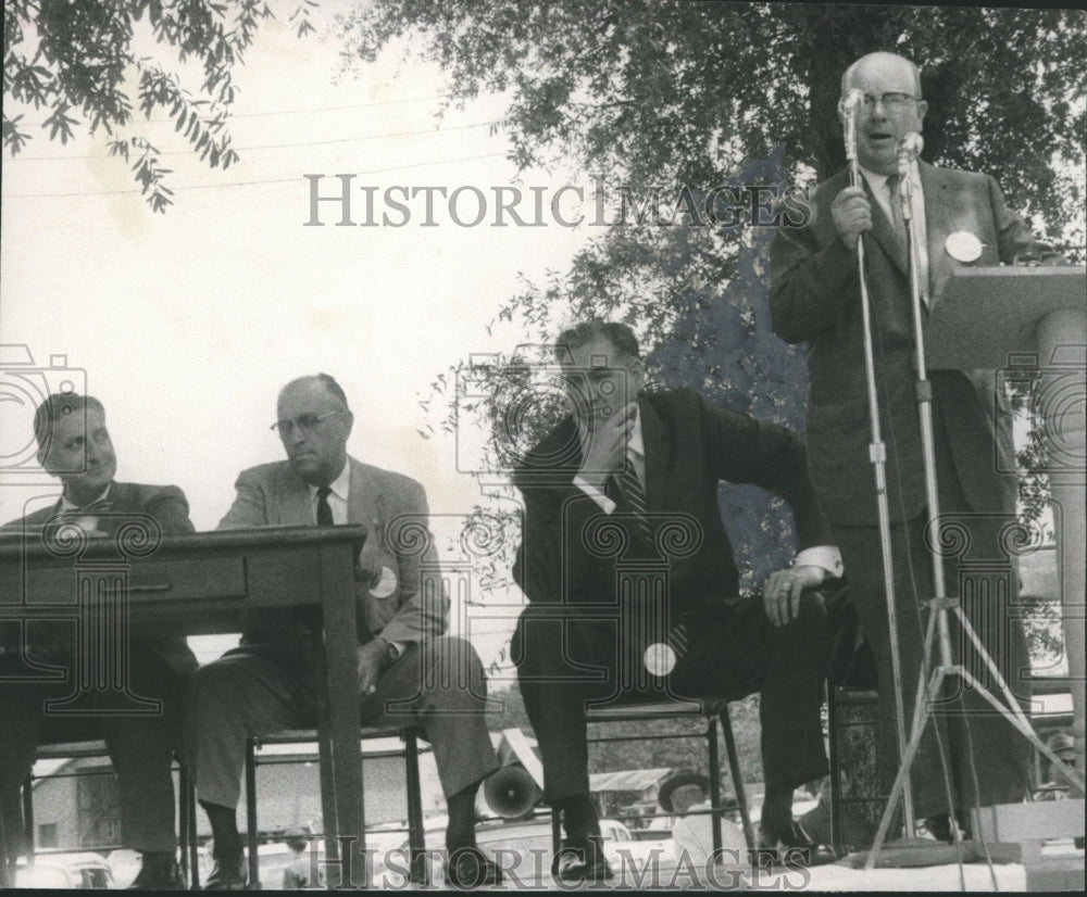 1958, Alabama Governor James E. Folsom speaks about Inland Docks - Historic Images