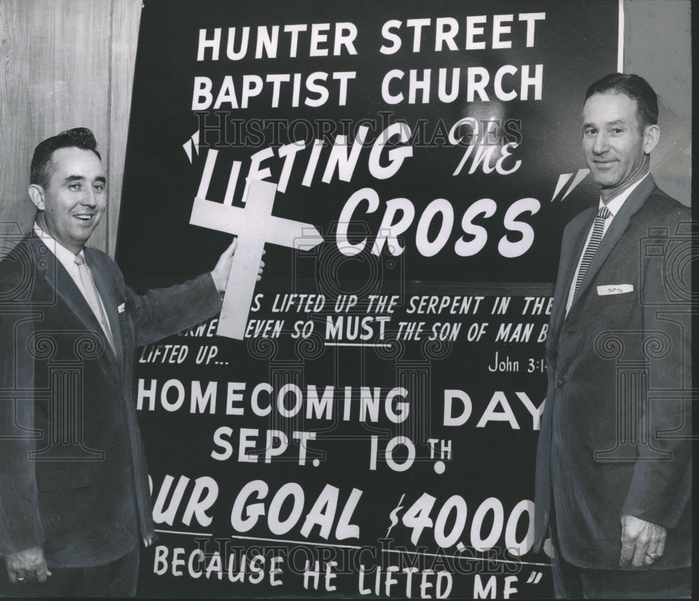 1961, Church Leaders With Fundraising Sign - abno02237 - Historic Images