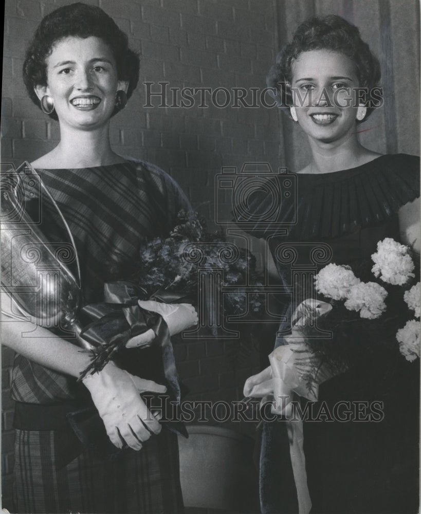 1958, Monroe County Maid of Cotton Sally Green with Peggy Dorough - Historic Images