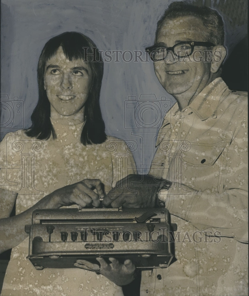 1975 "Heloise" award was presented to Kay Hennis, by George Dobbs - Historic Images