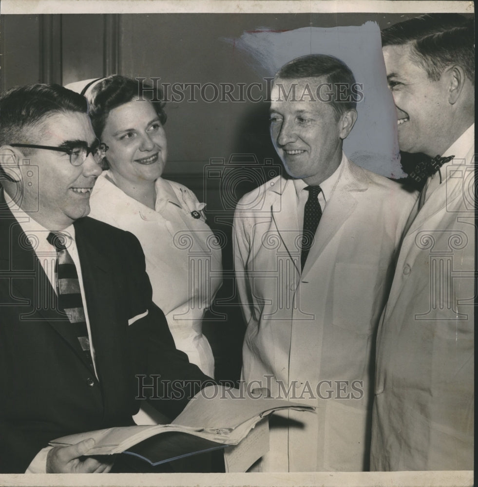 1955 Press Photo Four key leaders of the University of Alabama Medical Center - Historic Images