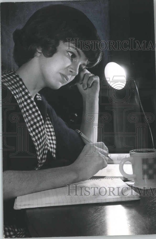 1966, Homework Study for Alabama Junior Miss Ann Fowler - abno02534 - Historic Images