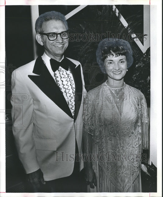 1976, Mr. and Mrs. J. B. Hanks at Cloud Room for President's Ball - Historic Images
